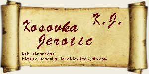 Kosovka Jerotić vizit kartica